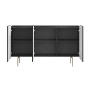 Komoda Malmi 150 cm - czarny mat / złote nóżki